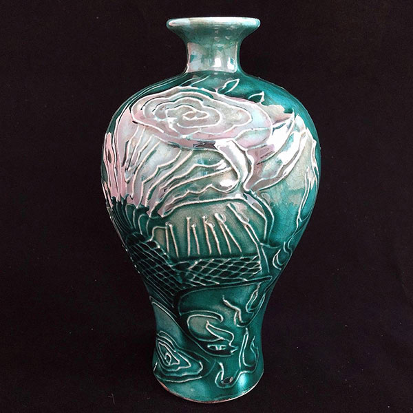 緑釉瓶　唐物　宋時代